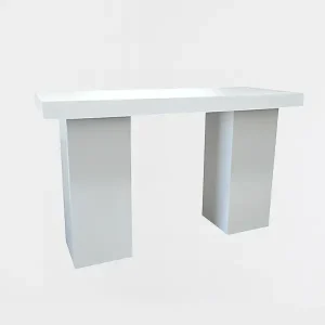 White Plinth Table – Champagne 6 Seater